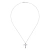 14K White Gold Marquise Shaped Diamond Cross Necklace - NK2210W45JJ-Gabriel & Co.-Renee Taylor Gallery