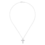 14K White Gold Marquise Shaped Diamond Cross Necklace - NK2210W45JJ-Gabriel & Co.-Renee Taylor Gallery