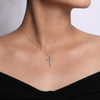 14K White Gold Segmented Diamond Cross Necklace - NK2211W45JJ-Gabriel & Co.-Renee Taylor Gallery