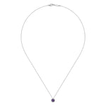 14K White Gold Amethyst and Diamond Halo Pendant Necklace - NK2824W45AM-Gabriel & Co.-Renee Taylor Gallery