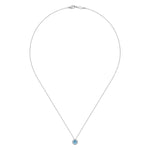 14K White Gold Round Swiss Blue Topaz and Diamond Halo Necklace - NK2824W45BT-Gabriel & Co.-Renee Taylor Gallery