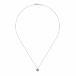 14K White Gold Round Citrine and Diamond Halo Pendant Necklace - NK2824W45CT-Gabriel & Co.-Renee Taylor Gallery