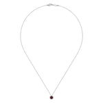 14K White Gold Garnet and Diamond Halo Pendant Necklace - NK2824W45GN-Gabriel & Co.-Renee Taylor Gallery