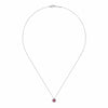 14K White Gold Ruby and Diamond Halo Pendant Necklace - NK2824W45RA-Gabriel & Co.-Renee Taylor Gallery