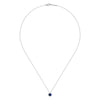14K White Gold Sapphire and Diamond Halo Pendant Necklace - NK2824W45SA-Gabriel & Co.-Renee Taylor Gallery