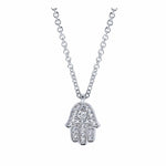 14K White Gold 18" Pavé Diamond Hamsa Pendant Necklace - NK3334W45JJ-Gabriel & Co.-Renee Taylor Gallery