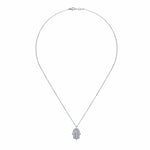 14K White Gold 18" Pavé Diamond Hamsa Pendant Necklace - NK3334W45JJ-Gabriel & Co.-Renee Taylor Gallery