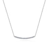 14K White Gold 18" Diamond Pavé Curved Bar Necklace - NK4273W45JJ-Gabriel & Co.-Renee Taylor Gallery