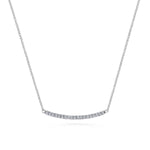 14K White Gold 18" Diamond Pavé Curved Bar Necklace - NK4273W45JJ-Gabriel & Co.-Renee Taylor Gallery