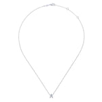 14K White Gold Diamond A Initial Pendant Necklace - NK4577A-W45JJ-Gabriel & Co.-Renee Taylor Gallery