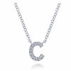 14K White Gold Diamond C Initial Pendant Necklace - NK4577C-W45JJ-Gabriel & Co.-Renee Taylor Gallery