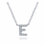 14K White Gold Diamond E Initial Pendant Necklace - NK4577E-W45JJ-Gabriel & Co.-Renee Taylor Gallery