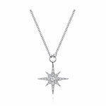 14K White Gold Diamond Starburst Pendant Necklace - NK4847W45JJ-Gabriel & Co.-Renee Taylor Gallery