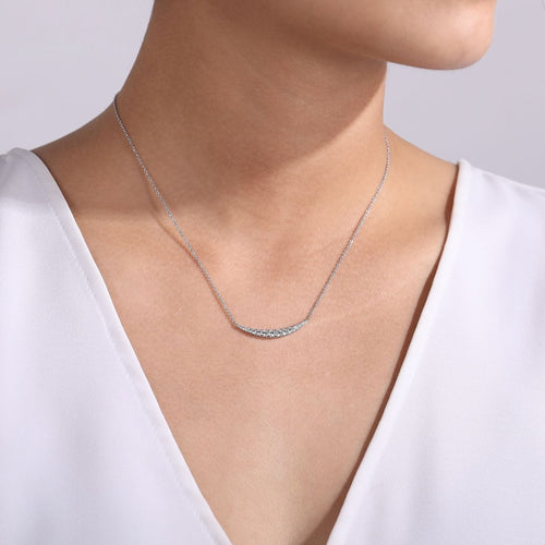 14K White Gold Curved Diamond Bar Necklace - NK4879W45JJ-Gabriel & Co.-Renee Taylor Gallery