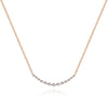 14K Rose Gold Diamond Curved Bar Necklace - NK4942K45JJ-Gabriel & Co.-Renee Taylor Gallery