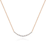 14K Rose Gold Diamond Curved Bar Necklace - NK4942K45JJ-Gabriel & Co.-Renee Taylor Gallery
