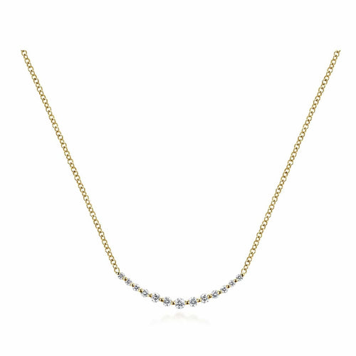 14K Yellow Gold Diamond Curved Bar Necklace - NK4942Y45JJ-Gabriel & Co.-Renee Taylor Gallery