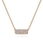 14K Rose Gold Rectangular Diamond Pendant Necklace - NK4943K45JJ-Gabriel & Co.-Renee Taylor Gallery