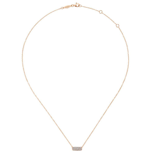 14K Rose Gold Rectangular Diamond Pendant Necklace - NK4943K45JJ-Gabriel & Co.-Renee Taylor Gallery