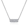 14K White Gold Pave Diamond Bar Necklace - NK4943W45JJ-Gabriel & Co.-Renee Taylor Gallery