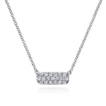 14K White Gold Pave Diamond Bar Necklace - NK4943W45JJ-Gabriel & Co.-Renee Taylor Gallery