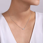 14K White Gold Pave Diamond Bar Necklace - NK4943W45JJ-Gabriel & Co.-Renee Taylor Gallery