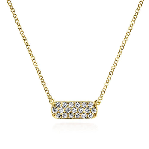 14K Yellow Gold Rectangular Diamond Pendant Necklace - NK4943Y45JJ-Gabriel & Co.-Renee Taylor Gallery