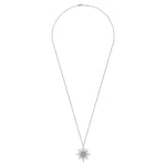 25 inch 14K White Gold Diamond Pavé Starburst Pendant Necklace - NK5308W45JJ-Gabriel & Co.-Renee Taylor Gallery