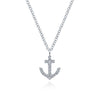 14K White Gold Diamond Anchor Pendant Necklace - NK5437W45JJ-Gabriel & Co.-Renee Taylor Gallery