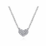 14K White Gold Pavé Diamond Pendant Heart Necklace - NK5450W45JJ-Gabriel & Co.-Renee Taylor Gallery