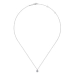 14K White Gold Cushion Halo Round Diamond Pendant Necklace - NK5593W45JJ-Gabriel & Co.-Renee Taylor Gallery