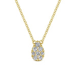 14K Yellow Gold Diamond Teardrop Pendant Necklace - NK5706Y45JJ-Gabriel & Co.-Renee Taylor Gallery
