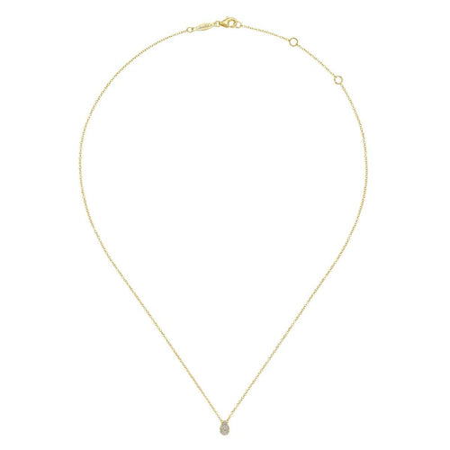 14K Yellow Gold Diamond Teardrop Pendant Necklace - NK5706Y45JJ-Gabriel & Co.-Renee Taylor Gallery