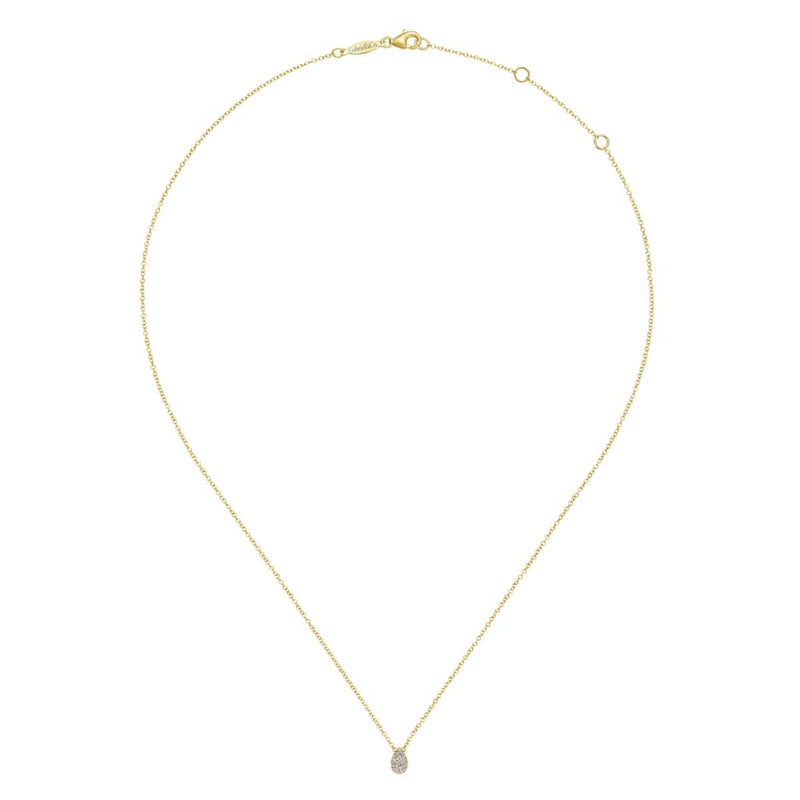 14K Yellow Gold Diamond Teardrop Pendant Necklace - NK5706Y45JJ-Gabriel & Co.-Renee Taylor Gallery