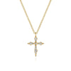 14K Yellow Gold Sculpted Diamond Cross Pendant Necklace - NK5728Y45JJ-Gabriel & Co.-Renee Taylor Gallery