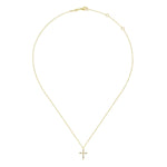 14K Yellow Gold Sculpted Diamond Cross Pendant Necklace - NK5728Y45JJ-Gabriel & Co.-Renee Taylor Gallery