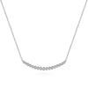 14K White Gold Curved Bar Necklace with Round Diamonds - NK5796W45JJ-Gabriel & Co.-Renee Taylor Gallery