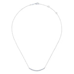 14K White Gold Curved Bar Necklace with Round Diamonds - NK5796W45JJ-Gabriel & Co.-Renee Taylor Gallery