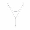 14K White Gold Layered Curved Bar and Diamond Drop Y Necklace - NK5806W45JJ-Gabriel & Co.-Renee Taylor Gallery