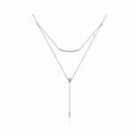 14K White Gold Layered Curved Bar and Diamond Drop Y Necklace - NK5806W45JJ-Gabriel & Co.-Renee Taylor Gallery