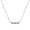 14K White Gold Curved Pavé Diamond Bar Necklace - NK5989W45JJ-Gabriel & Co.-Renee Taylor Gallery