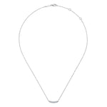 14K White Gold Curved Pavé Diamond Bar Necklace - NK5989W45JJ-Gabriel & Co.-Renee Taylor Gallery