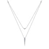 14K White Gold Layered Pavé Diamond Bar and Spike Pendant Necklace - NK6009W45JJ-Gabriel & Co.-Renee Taylor Gallery
