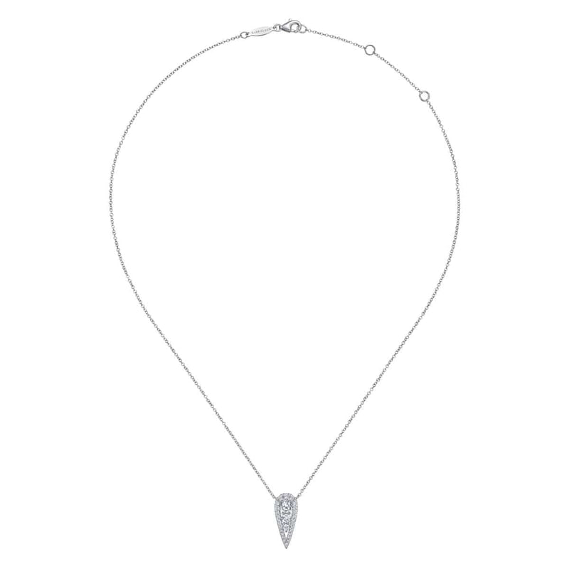 14K White Gold Inverted Teardrop Diamond Pendant Necklace - NK6013W45JJ-Gabriel & Co.-Renee Taylor Gallery