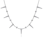 14K White Gold Alternating Diamond Spike Necklace - NK6019W45JJ-Gabriel & Co.-Renee Taylor Gallery