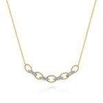 14K Yellow & White Gold Twisted Rope Oval Link Necklace with Diamond Connectors - NK6063M45JJ-Gabriel & Co.-Renee Taylor Gallery
