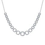 14K White Gold Diamond Pavé Graduating Square Link Necklace - NK6072W45JJ-Gabriel & Co.-Renee Taylor Gallery