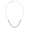 14K White Gold Diamond Pavé Graduating Square Link Necklace - NK6072W45JJ-Gabriel & Co.-Renee Taylor Gallery