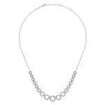 14K White Gold Diamond Pavé Graduating Square Link Necklace - NK6072W45JJ-Gabriel & Co.-Renee Taylor Gallery