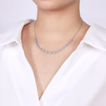 14K White Gold Diamond Pavé Graduating Square Link Necklace - NK6072W45JJ-Gabriel & Co.-Renee Taylor Gallery